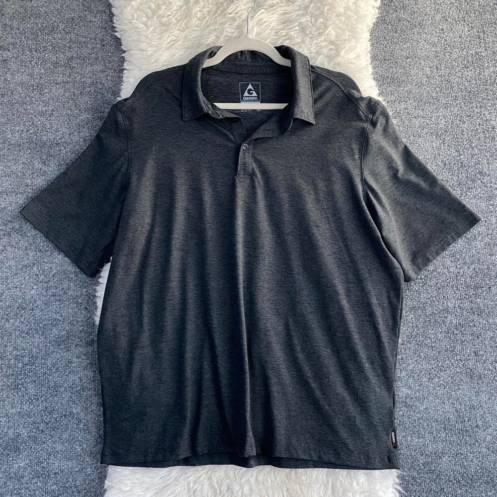 GERRY GREY SHORT SLEEVE POLO SHIRT MEN'S GOLF PERFORMANCE SPORTY AESTHETIC